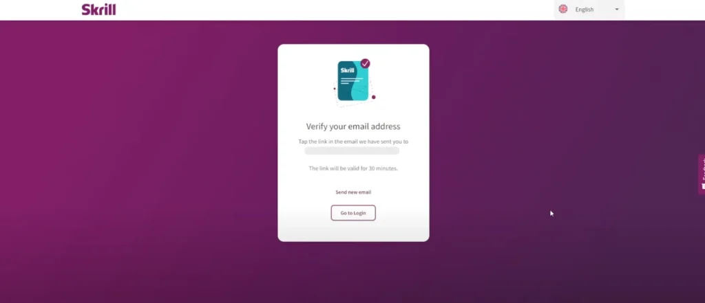 Skrill account opening and verification - tradeszee steps guide - email confirmation alert