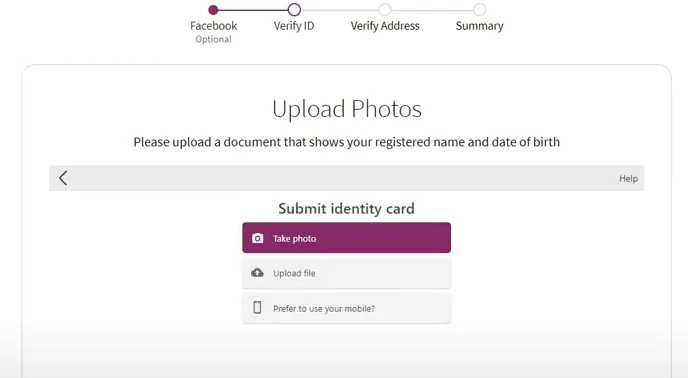 Skrill account verification - tradeszee steps guide - verification document uploading window